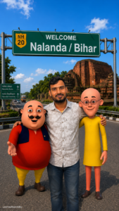 Motu Patlu Nalanda Bihar AI Image Prompt